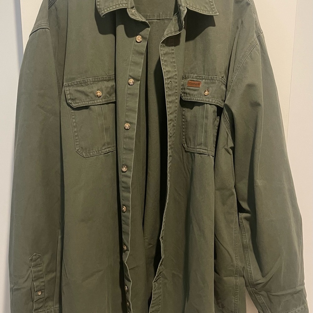 Green shirt 3XL Long sleeve with two pocket.100%cotton,Carhatt Brand